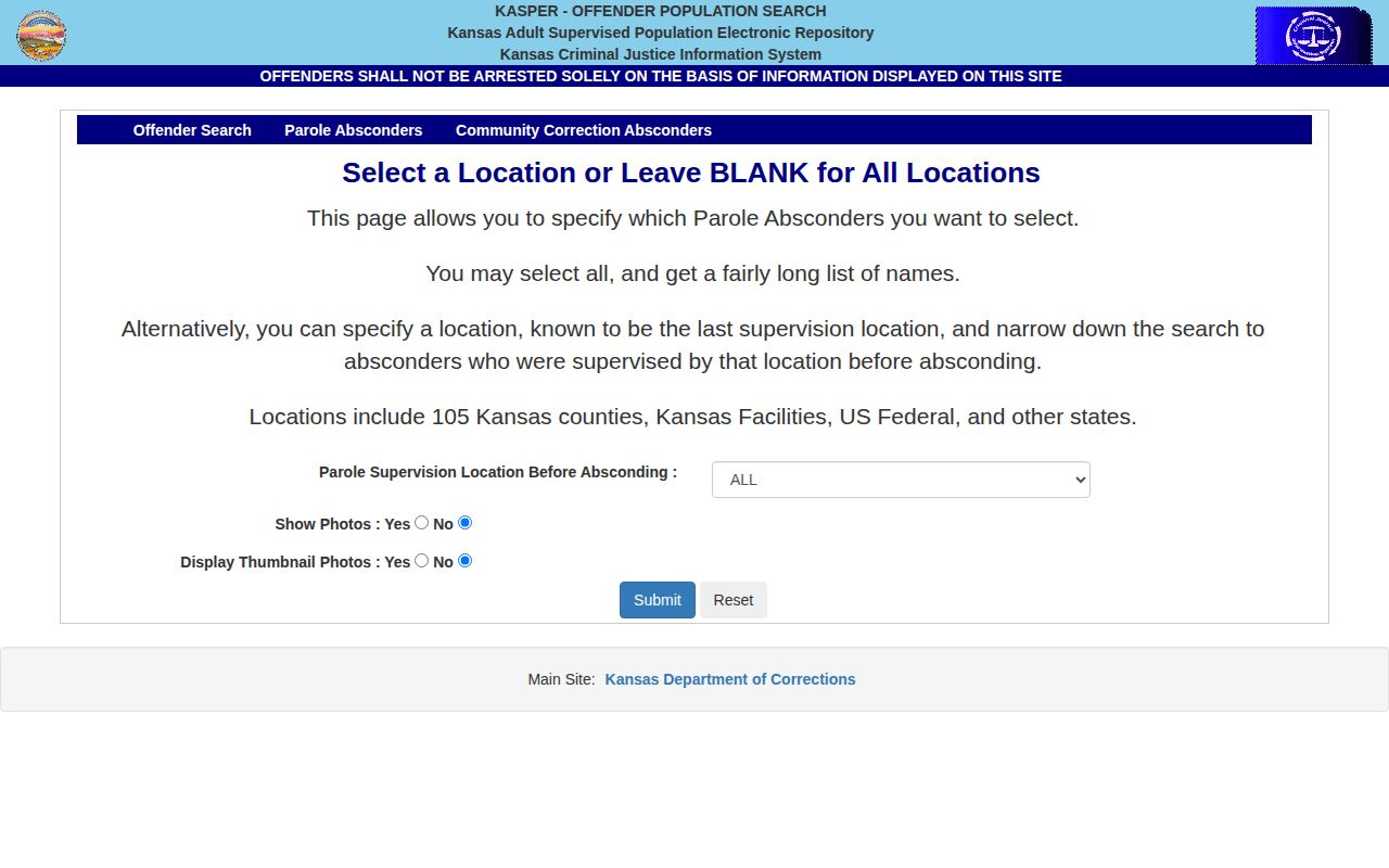 Haskell County parole absconder record search filter
